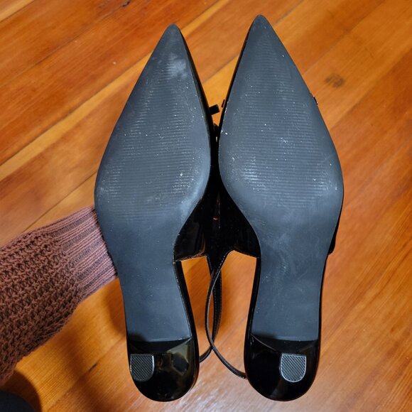 NWOT Steve Madden Black Patent Bow Kitten Heels - Picture 3 of 3
